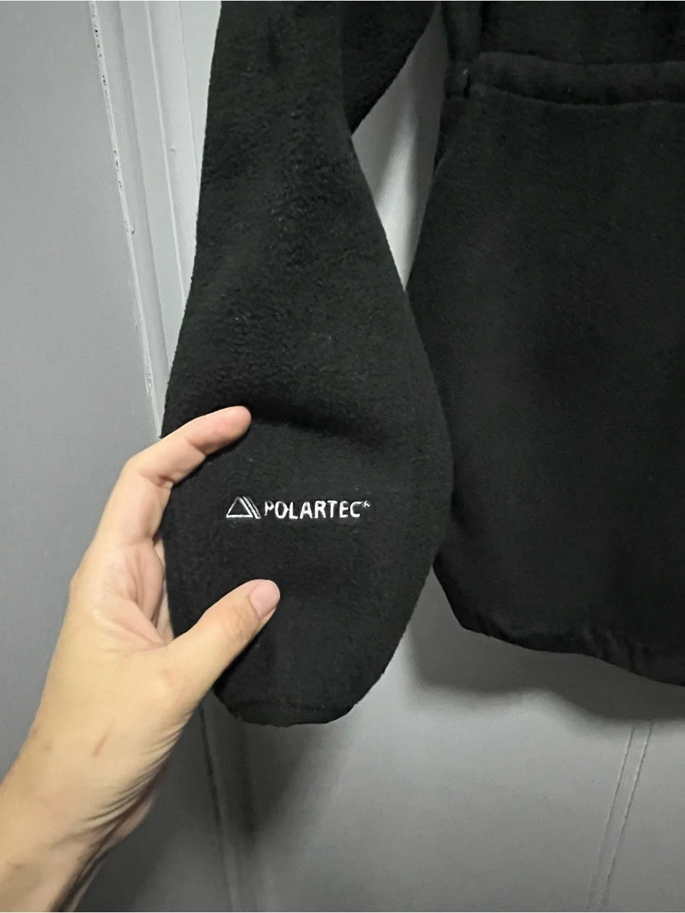 The North Face Black Hooded Fleece Jacket with Chest Pocket
